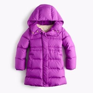 CREWCUTS LONG PURPLE PUFFER JACKET